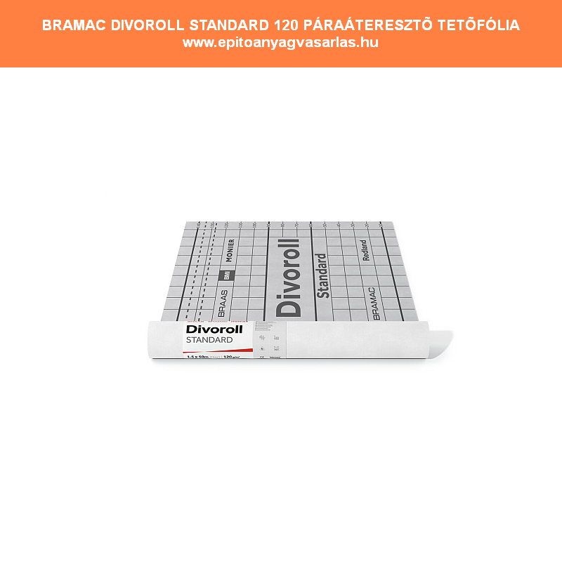 BRAMAC DIVOROLL STANDARD 120 páraáteresztő tetőfólia